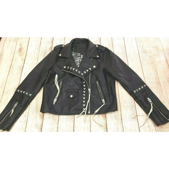 BLANK NYC Faux Leather Zipper Biker Jacket Size S